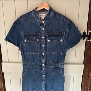 Frame Denim Indigo Short-Sleeve Dress